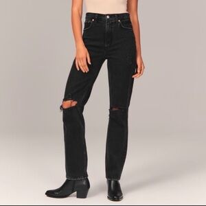 Abercrombie & Fitch The 90s Straight Ultra High Rise Distressed Jeans size 6 28